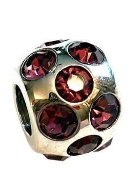 MORELLATO European Bead Charm Purple Rhinestone Crystals Charm Bracelet